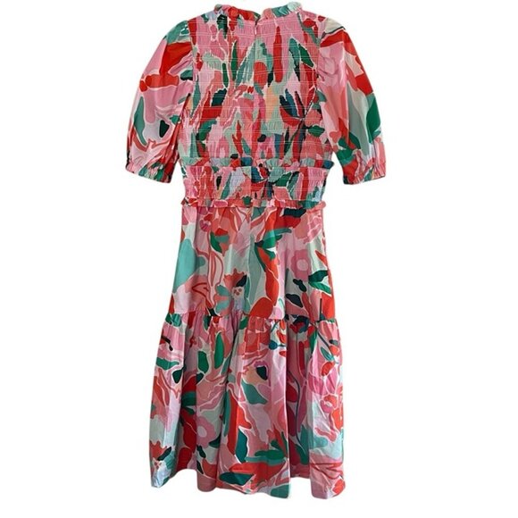 NWT JESSIE ZHAO Ramona Watermelon Tiered Midi Dress, Size 4 - Picture 2 of 11